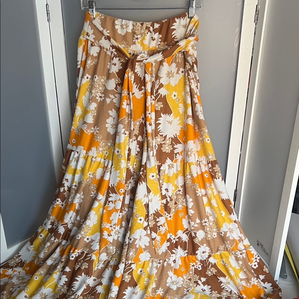Cato tied wide leg bell plazzo pants vintage style stunning colors L